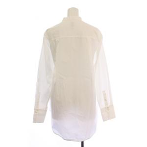 PAUL SMITH ビブヨークノーカラーシャツ ブラウス 長袖 バンドカラー 無地 40 白 ホワイト 135003 SH163B