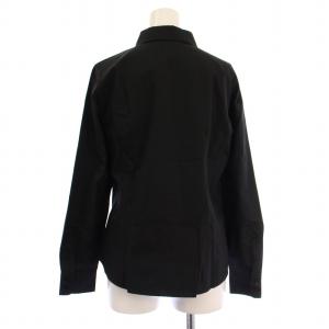 agnes b. シャツ ブラウス 長袖 丸襟 無地 36 黒 ブラック タグ付き /BB