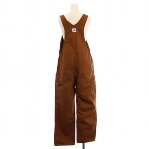 LEE DUNGAREES ダンガリーズ オーバーオール スラックスパンツ ロゴ XS 茶 ブラウン LM7254