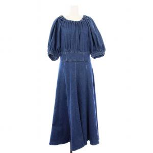 デニムワンピース ロング 半袖 1ブルー 06416 /KH