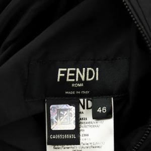 FENDI 20年製 ズッカ柄 パーカー ジップアップ リバーシブル 46 ブラック ホワイト