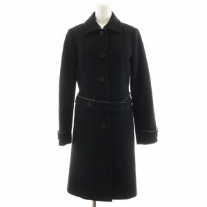 コート ロング丈 ウール アウター 40 黒 ブラック 54-441389 /AN29