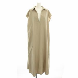 20AW シャツワンピース スキッパー 半袖 マキシ ロング 1 ベージュ 20A115-002 /HN