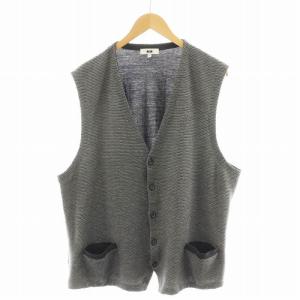 22AW KARLKARL ニットベスト 総柄 キングサイズ ウール 4L グレー KRJKNW0323