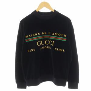 Tシャツ ロゴ刺繍 ベロア XS ブラック 595795 XJBTC