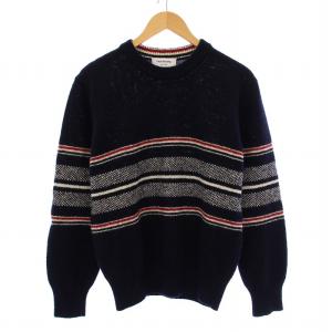 ニット プルオーバー ボーダー ウール モヘヤ混 3 ネイビー