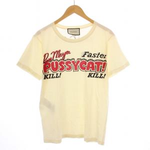 PUSSY CAT Tシャツ 半袖 クルーネック ロゴ プリント XXS アイボリー /BB