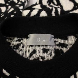 DIOR HOMME ニット プルオーバー ローズ 総柄 ウール XS ブラック