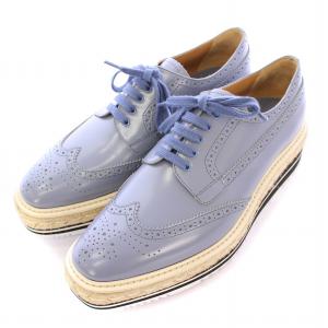 レースアップシューズ 41 ライトブルー