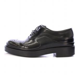 PRADA メダリオン ドレスシューズ レースアップ 厚底 レザー 6 黒 ブラック /BB