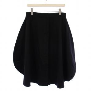 COMME des GARCONS 変形スカート ひざ丈 無地 ウール S 黒 ブラック /BB