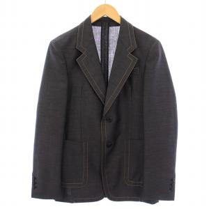 テーラードジャケット モヘヤ ウール混 44R ブラック