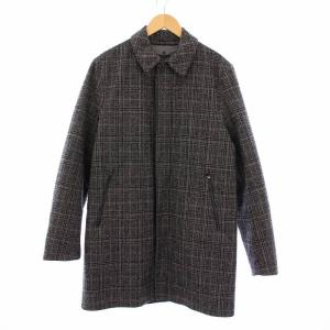 ステンカラーコート ラミナー グレンチェック 48 グレー IM029UL