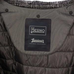 HERNO ステンカラーコート ラミナー グレンチェック 48 グレー IM029UL