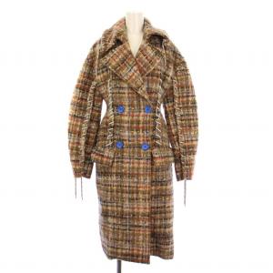 evia lego mix ロングコート チェック柄 ウール 34