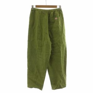 DANTON ワイドパンツ バギー イージー 麻 リネン100％ 36 カーキ JD-2540 /NQ