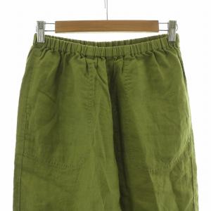 DANTON ワイドパンツ バギー イージー 麻 リネン100％ 36 カーキ JD-2540 /NQ