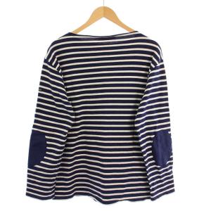 SAINT JAMES バスクシャツ カットソー 長袖 ボートネック ボーダー柄 パッチワーク 紺 ネイビー /BB