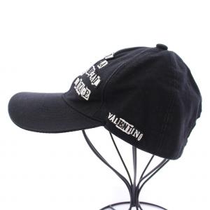 VALENTINO GARAVANI MONTAGE 6-PANEL CAP モンタージュ6パネルキャップ 帽子 ロゴ 刺繍 58cm 黒 ブラック