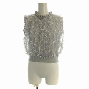 24SS リボンマテリアルニットベスト ノースリーブ フリル F ライトブルー RWNT242046 /RO