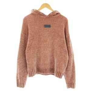 ニットパーカー プルオーバー 長袖 ボックスロゴ  S ピンク 20-070-060-0040-3-0
