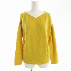 タグ付き ニット セーター カシミヤ混 長袖 38 黄 イエロー V5N26-479-62 /EE