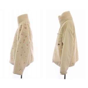 furfur 24AW リバーシブル フラワー刺繍ボアブルゾン ジャケット ジップアップ ハイネック F アイボリー