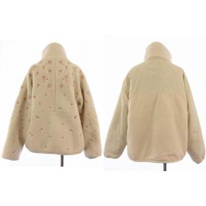 furfur 24AW リバーシブル フラワー刺繍ボアブルゾン ジャケット ジップアップ ハイネック F アイボリー