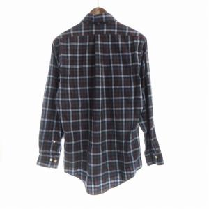 Brooks Brothers ボタンダウンシャツ カジュアル チェック 長袖 S 紺 ネイビー 赤 レッド /RO