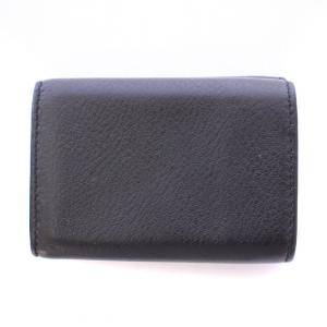 BALENCIAGA エブリデイ 三つ折り財布 折りたたみ ウォレット コンパクト レザー ロゴ プリント 黒 ブラック 551921