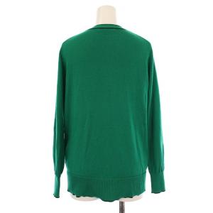 ANAYI グリッターラインミドルカーディガン ニット 薄手 Vネック ウール 36 緑 グリーン 10222816840