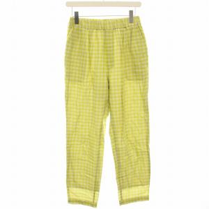イージーパンツ ストレート チェック 1 黄緑 イエローグリーン ベージュ WOSP-UM136 /HN