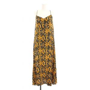 花柄キャミソールワンピース ロング 総柄 38 マスタード MLS20625 /YM