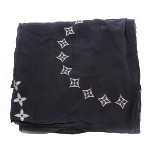 LOUIS VUITTON ストール シルク モノグラム シアー ブラック