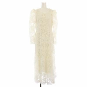 24SS コードエンブロイダリーワンピース 長袖 ロング 4 白 092-4140016 /TK