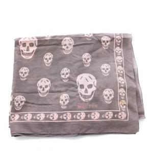 Alexander McQueen ストール スカル グレー ピンク /YM D