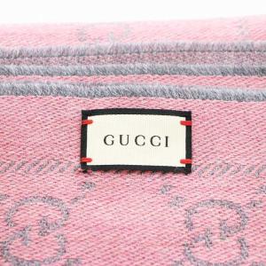 GUCCI GG柄 ストール フリンジ グレー ピンク