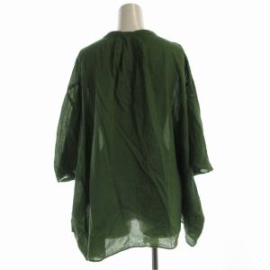 URBAN RESEARCH DOORS 22SS コットンボイルタックワイドブラウス シャツ ビックシルエット 半袖 五分袖 M 緑 グリーン