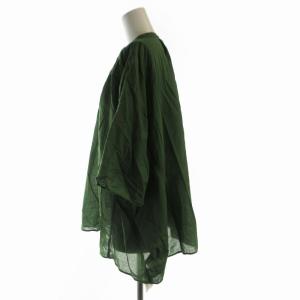 URBAN RESEARCH DOORS 22SS コットンボイルタックワイドブラウス シャツ ビックシルエット 半袖 五分袖 M 緑 グリーン