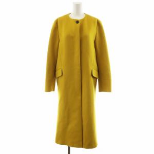 ノーカラーコート ロング丈 ウール アウター 38 マスタード SCPMIW0991 /AN5