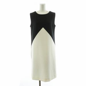 タグ付き ノースリーブワンピース ひざ丈 38 ホワイト ブラック 831512-68 /NQ