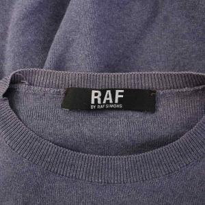 RAF BY RAF SIMONS ニット セーター 長袖 クルーネック 切替 ストレッチ 紺 ネイビー /BB