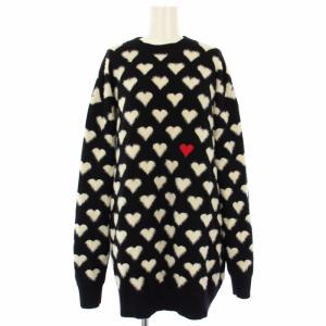 ニット セーター オーバーサイズ 長袖 ハート F 黒 白 0509-120-241A /TK