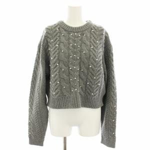 23AW パールツキケーブルプルオーバー ニット セーター 長袖 グレー 23080900331040