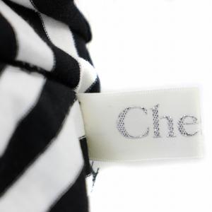 Chesty 21SS Tシャツ ボーダー カットソー 半袖 フリル F 黒 白 /G
