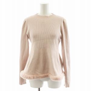 23AW ファーヘムペプラムニットプルオーバー 長袖 38 ピンク CWNT235073 /AN12
