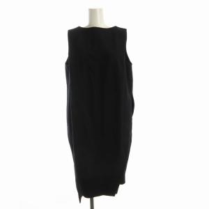 ダブルクロス アシンメトリーワンピース マキシ ロング ノースリーブ 36 紺 ネイビー 3009S333-1610