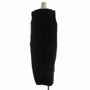 ENFOLD ダブルクロス アシンメトリーワンピース マキシ ロング ノースリーブ 36 紺 ネイビー 3009S333-1610