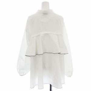 UNITED ARROWS パイピング バック ラッフルフリル ブラウス 1521-162-3860 つけ襟 シャツ 長袖 F 白