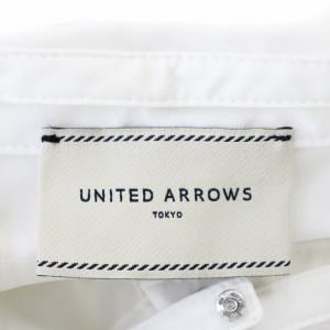 UNITED ARROWS パイピング バック ラッフルフリル ブラウス 1521-162-3860 つけ襟 シャツ 長袖 F 白